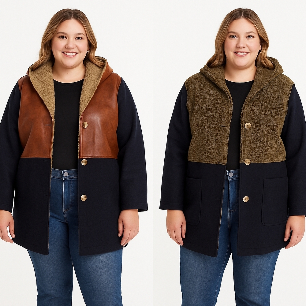 Vintage Reversible Sheepskin Leather & Wool Coat – Size XL